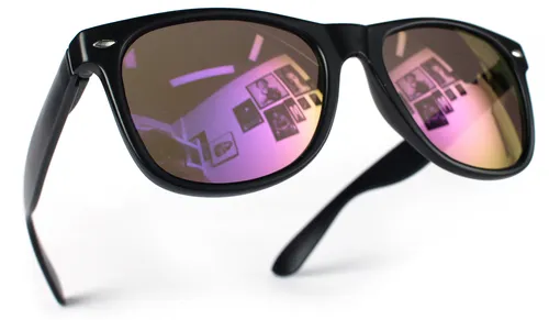 Nerd Sonnenbrille Schwarz Lila