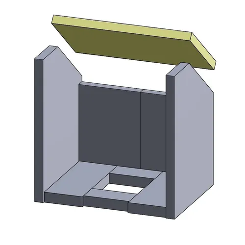Heizgasumlenkplatte 410 x 240 x 25 mm (Vermiculite) passend für Justus **