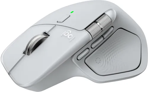 LOGITECH MX Master 4 für Mac - Ergonomische Maus in White Silver - Laptop Mäuse mit haptischem Feedback für präzise Kontrolle und eine ergonomische Form, die die Handbelastung reduziert. Erleben Sie leise Klicks und schnellen Zugriff auf Tools mit dem innovativen Actions Ring.