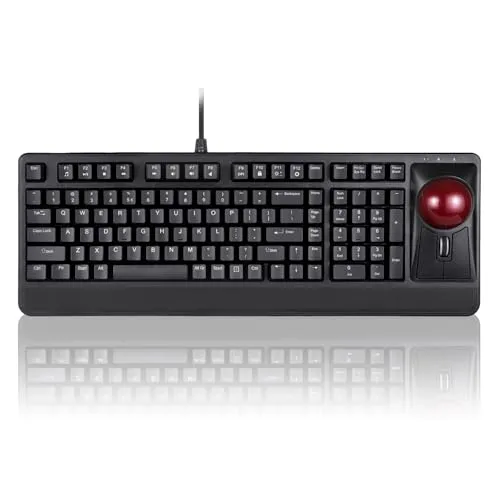 Perixx PERIBOARD-522 - Kabelgebundene Tastatur mit Trackball - Ergonomische Tastatur mit 55 mm Trackball und mechanischen Kailh-Schaltern. Ideal für Gamer und Büroanwender, bietet sie eine platzsparende All-in-One-Lösung.