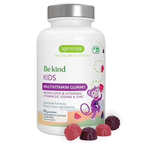 Methylierte Multivitamin Fruchtgummis für Kinder, 90 Stück, zuckerfrei, vegan