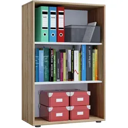 VCM Büroregal Lona XL - Sonoma-Eiche, hochwertiges Metall, ideal für Home Office und Büroorganisation mit variablen Fachböden