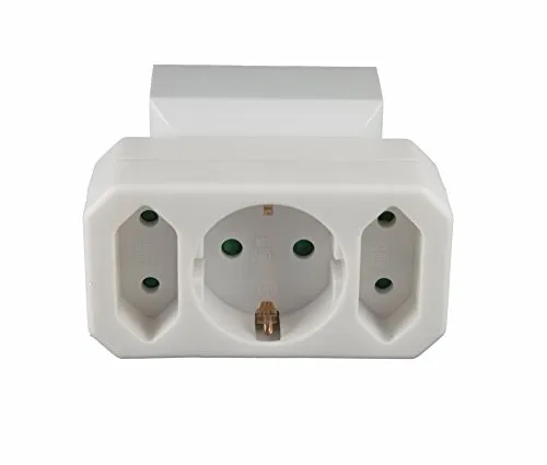 Multistecker Adapterstecker 3-fach mit Schutzkontakt - Steckdosen & Zubehör – Ideal für den sicheren Betrieb von bis zu 3 Geräten mit einer Gesamtleistung von über 3000W in einem kompakten Design.