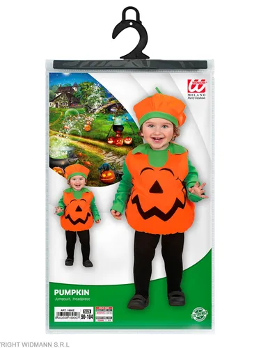 Widmann S.r.l. Kostüm Kürbis Kinderkostüm 2-tlg. - Orange, Gr. 104, aus 100% Polyester, ideal für Halloween und Karneval