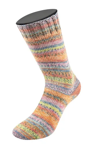 LANA GROSSA Landlust die Sockenwolle 6-F 150g 943 grau pfirsich mango rosa... Häkelwolle, 390 m