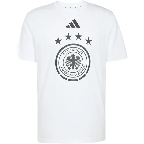 Adidas Deutschland 26 T-Shirt - Weiß, DFB Edition - Stylisches Deutschland T-Shirt mit DFB-Wappen und adidas Performance Logo. Aus weichem Single-Jersey für hohen Tragekomfort und modernen Look – ideal für Fans und den Alltag.