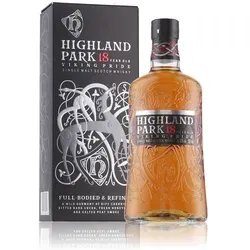 Highland Park 18 Years Viking Pride Whisky 0,7l in Geschenkbox - Edler Whisky mit 43% Vol., 18 Jahre gereift, in stilvoller Geschenkbox – perfekt für besondere Anlässe oder als Geschenk für Whisky-Liebhaber.