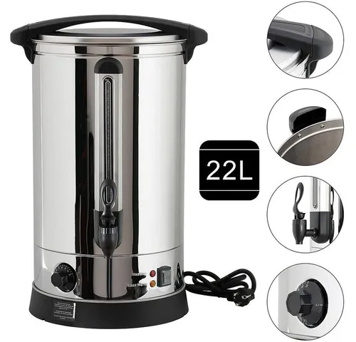 Feel2Home Einkochautomat Einkochautomat 22 L Glühweinkessel 2500W Glühweinkocher Edelstahl, 2500 W, Überhitzungsschutz und Überwachungsleuchten (Erhitzen und Warmhalten)