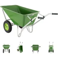Baumarktplus 2-Rad Schubkarre XL 200 L - Transportgeräte & Rampen - Die robuste Schubkarre mit 220 L Volumen und 300 kg Tragkraft ist ideal für Garten, Hof und Bauarbeiten. Ihre schlagfeste Mulde aus Polyethylen rostet nicht und sorgt für eine lange Lebensdauer.