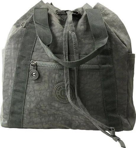 BAG STREET Cityrucksack - Trendiger Damen Rucksack aus Crinkle Nylon in Grau - Stylischer Cityrucksack aus robustem Crinkle Nylon, ideal für Alltag und Freizeit. Verstellbare Schulterriemen und zwei Henkel für vielseitigen Tragekomfort.