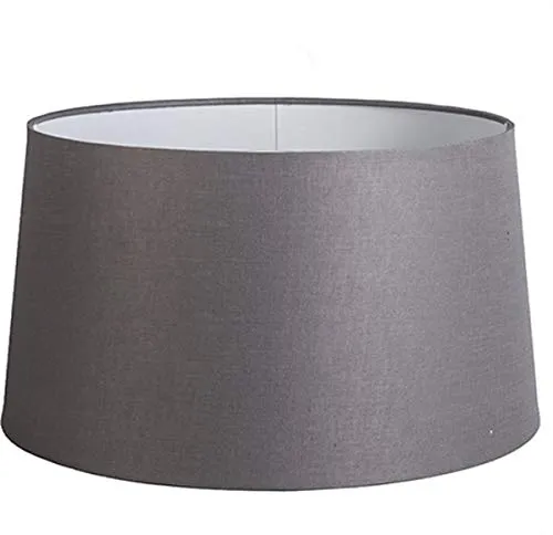 QAZQA Leinen Lampenschirm Dunkelgrau Rund Abgeschrägt 45I40I25 - Lampenschirm aus hochwertigem Leinen in elegantem Dunkelgrau, ideal für E27-Halterungen. Dimmbar für stimmungsvolle Beleuchtung, perfekt für jedes Wohnambiente.