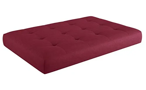 sunnypillow Palettenkissen für Gartenmöbel - Sitzkissen 120x80x15 cm - Palettenauflage für Palettensofa - Palettenpolster, Sitzpolster für Palettenmöbel - Gesteppte Kissen mit Knöpfen - Red