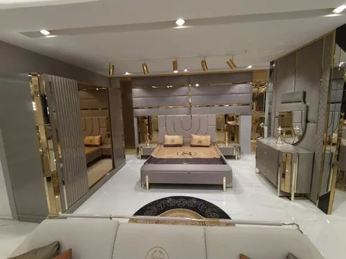 Modernes 3-teiliges Schlafzimmer Set mit Bett und Nachttischen