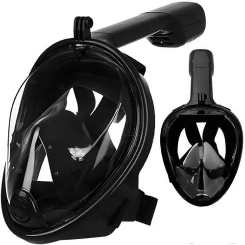Retoo Schnorchelmaske Tauchermaske Vollmaske für Erwachsene und Kinder L XL Vollgesichtsmaske mit 180° Sichtfeld, Technologie Anti-Fog, Anti-Leck, Taucherbrille mit Kamerahaltung, Schnorchelset