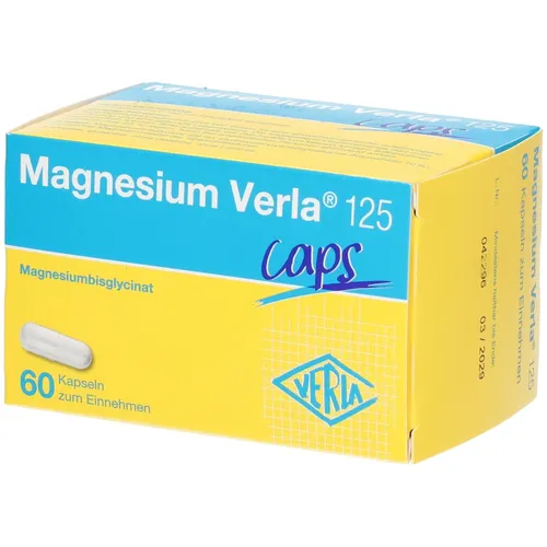 Magnesium Verla® 125 Kapseln – Hochwertiges Nahrungsergänzungsmittel