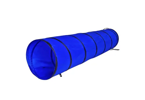 lionto Tier-Intelligenzspielzeug Hundetunnel, Agilitytunnel, mit Heringen & Tragetasche, 200 cm x 40 cm, blau