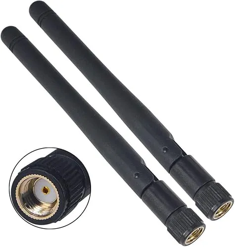 BOOBRIE Antenna WiFi RP-SMA männlich 2,4 GHz 2 dB Omnidirektionales Signal WiFi Antenne in Band B/G/N für Router Wireless-Netzwerk/Booster WiFi/Sicherheitskamera WiFi/PCI/IP-Kamera/Antenne Kamera WiFi