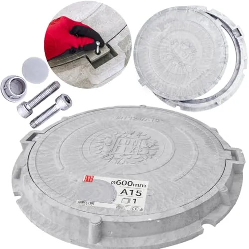 Produktbild Schachtabdeckung mit Flanschrahmen Ø600 Sand