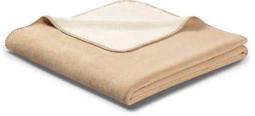 Biederlack Doubleface Wohndecke - Moderne Wohndecke aus Baumwollmischgewebe, ideal für zweifarbige Akzente. Hautsympathisch, mit trendigem Häkelsaum, perfekt als Sofadecke oder Tagesdecke.