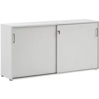 MÖBELPARTNER Aktenschrank Schiebetürenschrank Hippo, Anthrazit 84x160x40 cm - Moderner Schiebetürenschrank in Anthrazit mit verstellbarem Fachboden für 2 Ordnerhöhen. Ideal als Raumteiler und abschließbar für sichere Aufbewahrung. Perfekte Lösung für dein Büro!