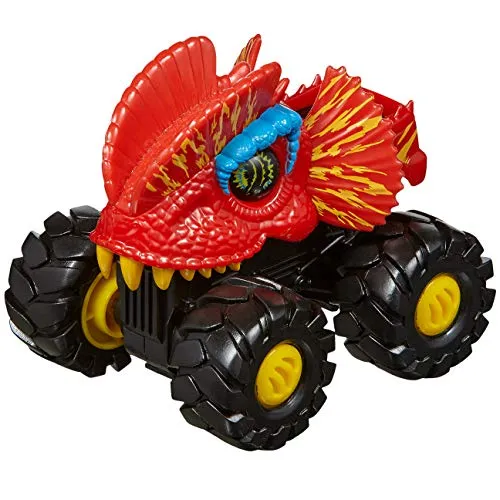 Nikko 20174 Road Rippers Rev-Up Monsters Dilophosaurus, 4x4 Offroad Monster Truck, Push & Go Spielzeugauto mit coolen Fahrzeug Details, hochwertige Räder, Auto für Kinder ab 3 Jahre, ca. 10 cm, Rot