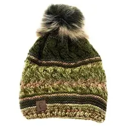 Faera Mütze zum Warmhalten im Herbst Winter-Bommelmütze Strickmütze Innenfutter Motiv 9