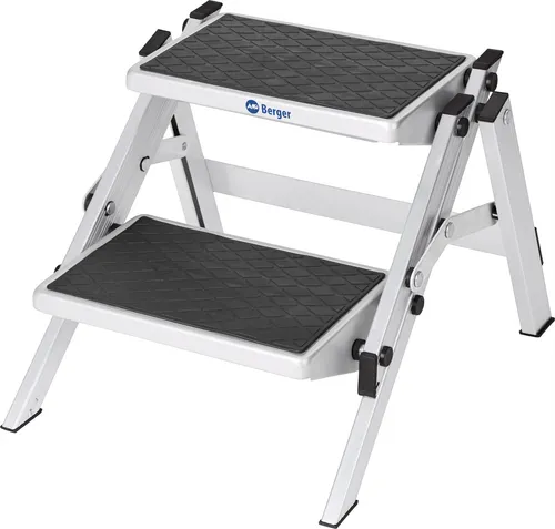 Berger Doppeltrittstufe Aluminium, klappbar - Treppenstufe aus robustem Aluminium, klappbar für einfachen Transport und ideal für den Außeneinsatz.