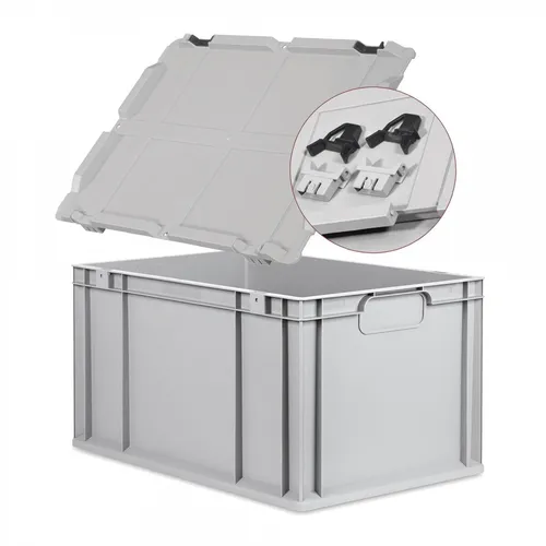 Eurobox NextGen Economy mit Scharnierdeckel 60x40x32cm, Euro Kunststoffbox