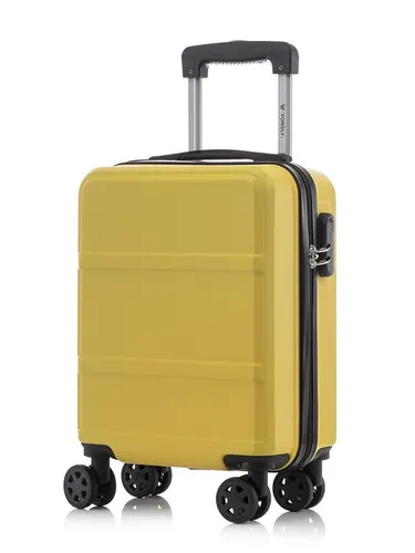 yonsly Trolley Reisekoffer S, Gelb - Handgepäck mit 4 Rollen - Robuster Hartschalenreisekoffer mit 360°-Doppelrollen für mühelose Mobilität. Integriertes Sicherheitsschloss für mehr Schutz und ein ergonomischer Gummigriff für komfortables Reisen.