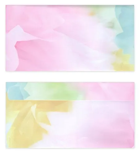 Stück Premium Briefumschläge (UMS-5098) DIN lang (110 X 220mm) farbenfrohes Motiv bunt farbig, Frühling Sommer Briefhüllen Kuvert, ohne Fenster, haftklebend, 80g/m² 50