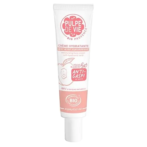 Pulpe de Vie - Feuchtigkeitsspendende Gesichtscreme THE Cream 40 ml – Anti-Gaspi! Pfirsich, weiche und feuchtigkeitsspendende Haut – pflanzliche Inhaltsstoffe – Hyaluronsäure