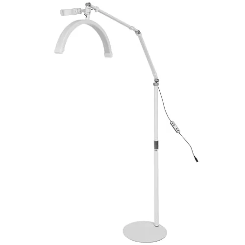 LED Kosmetiklicht 20W LED Beauty Licht dimmbar 360° drehbar Telefonhalter Stativ HD-M2X White