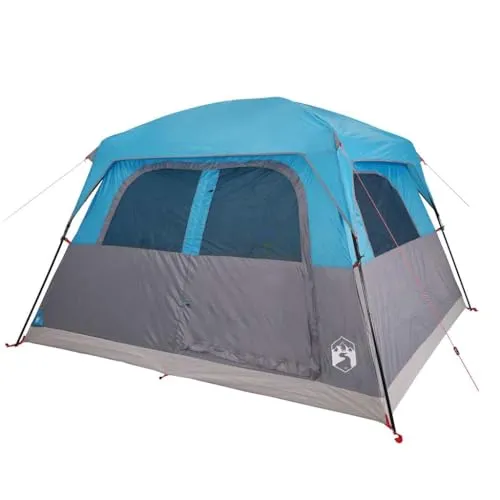 vidaXL Familienzelt für 6 Personen - Komfortables Campingzelt mit E-Anschluss - Zelte für 6 Personen mit wasserdichtem Design, Netzwänden für beste Belüftung und Insektenschutz, ideal für ein angenehmes Camping-Erlebnis.