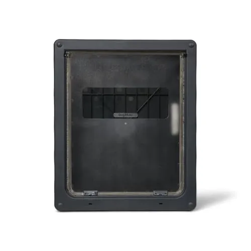 Produktbild Dog Mate Abschließbare Hundeklappe Groß (216G) – Klappe für große Hunde/Katzen, für UPVC, Wand & Holz. Sicheres Design für Haustiere, Grau