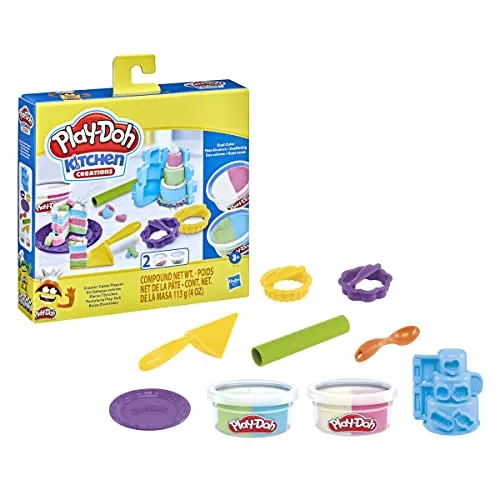 Play-Doh Kitchen Creations Kleine Törtchen Spielset mit 2 Dosen, F4714, Multi