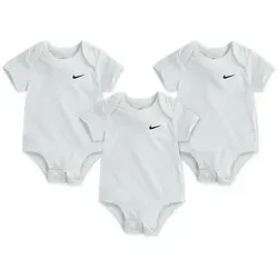 Nike Sportswear Body für Babies (Packung, 3-tlg) im praktischen 3er-Pack, mit Rundhalsausschnitt, für Babys weiß 56