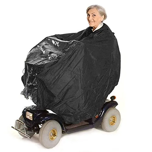 Bramble Universal Elektromobil Poncho mit Kapuze - Taschen & Körbe für Rollstühle & Scooter – Wetterfestes Regencape für E-Scooter und Seniorenmobil, bietet vollständigen Schutz bei Regen und Schmutz, ideal für sichere Fahrten.