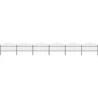 vidaXL Gartenzaun mit Speerspitzen Stahl 10,2 m Schwarz - Metallzaun für sicheren Schutz und Privatsphäre, aus hochwertigem Stahl mit dekorativen Speerspitzen und einfacher Montage.