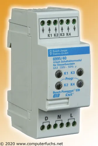 Busch-Jäger 4-fach Schaltaktormodul 6995/40 für Steuerbauestein 6A 230V KNX
