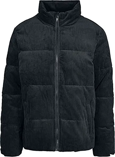Urban Classics Herren Boxy Corduroy Puffer Jacket - Funktionsjacke aus wattiertem Cord mit breitem Stehkragen, perfekt für kalte Tage. Zwei Seitentaschen bieten zusätzlichen Stauraum für Ihre Essentials.