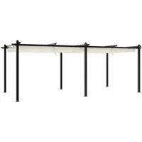 vidaXL Gartenpavillon mit Ausziehbarem Dach Creme 3x6 m Aluminium