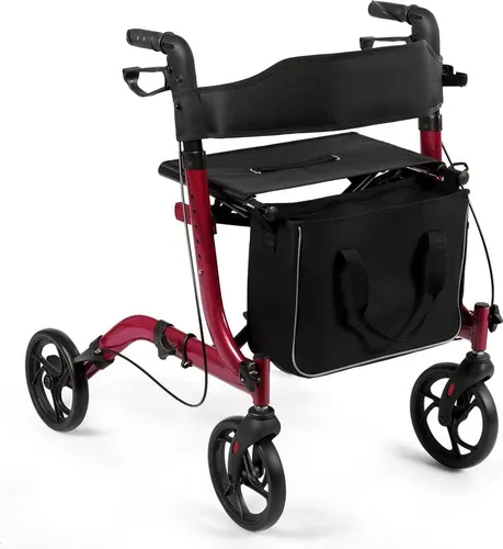 Leichter, faltbarer Rollator, höhenverstellbar, rot