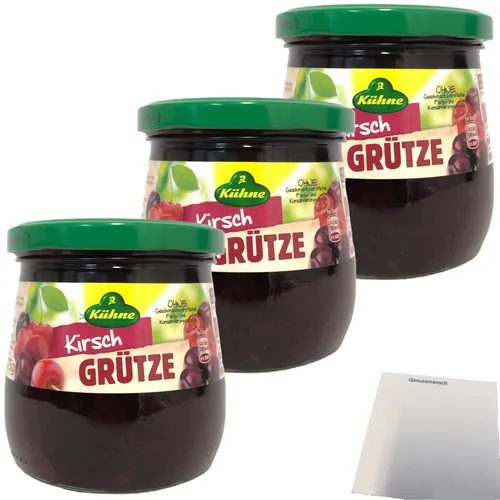 Kühne Rote Kirsch Grütze 3er Pack 3x375g Glas usy Block