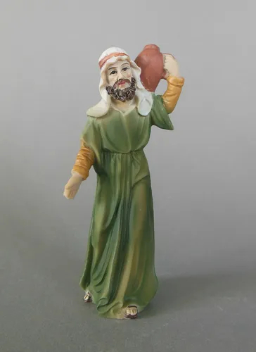Hirte mit Amphore 9,5 cm hoch Krippenfigur Polyresin bemalt