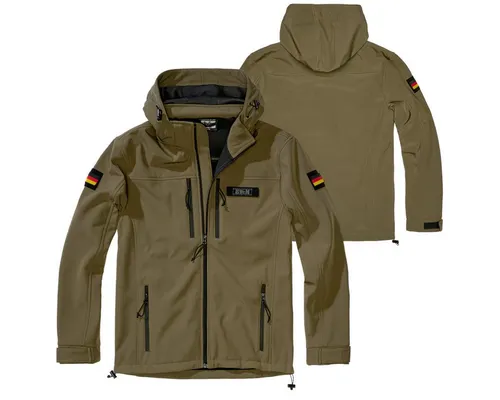 BWuM Outdoorjacke BWuM Tactical Softshell Jacke + Patch & Flaggen