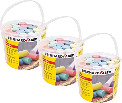 Eberhard Faber Straßenmalkreide, farbig Sortiert (20er Eimer | 3 Eimer)