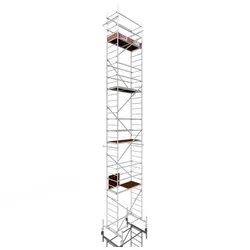 Altec Gerüst Rollfix 1000 - Fahrbares Gerüst mit 10m Arbeitshöhe - Gerüst aus Aluminium mit 4 feststellbaren Rollen, leicht und werkzeuglos aufbaubar. Ideal für Baustellen und Heimwerker, max. Belastbarkeit 200 kg/m².