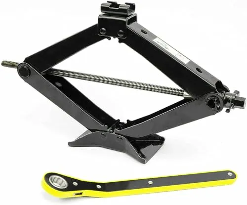 Scherenwagenheber 2T - Tragbarer Kfz-Wagenheber mit Ratsche - Kfz-Wagenheber mit einer Tragkraft von 2 Tonnen und großem Hubbereich. Ideal für PKW, MPV und SUV. Integrierte Ratsche für mühelose Bedienung und rutschfeste Gummiaufsätze für Stabilität und Sicherheit.