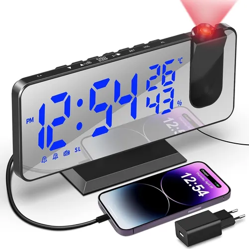 TAKRINK Wecker Digital Radiowecker 4 Stufen Bildschirmhelligkeit großer Screen