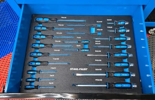 Stahl-Faust Werkzeugeinlage Modul mit Schraubendreher